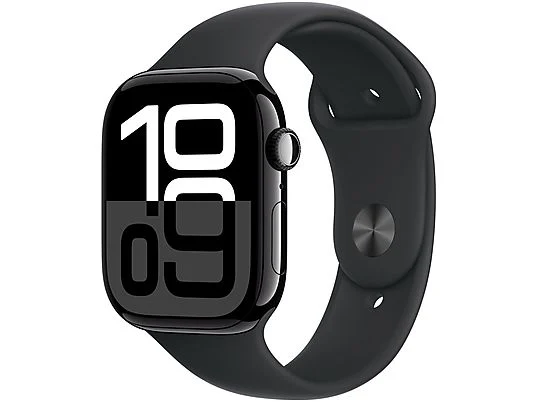 APPLE Watch Series 10 GPS 46mm in alluminio color Jet Black con cinturino Sport nero - S/M