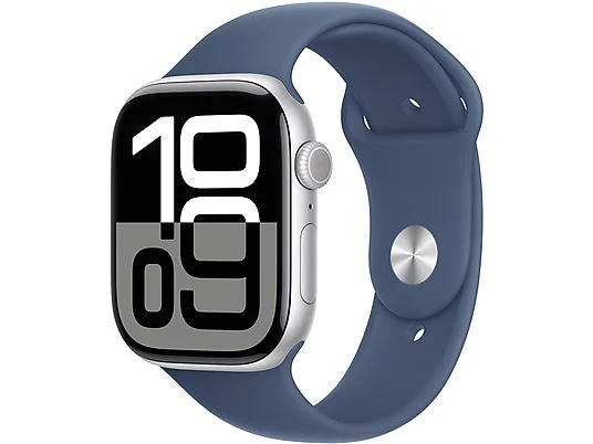 APPLE Watch Series 10 GPS 46mm in alluminio color Argento con cinturino Sport denim - M/L