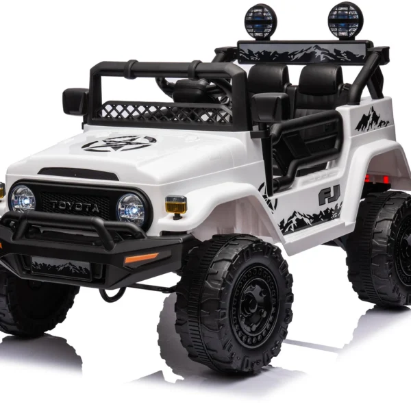 Auto Elettrica Bambini Toyota Cruiser 12V Bianca - Ruote Grandi & USB
